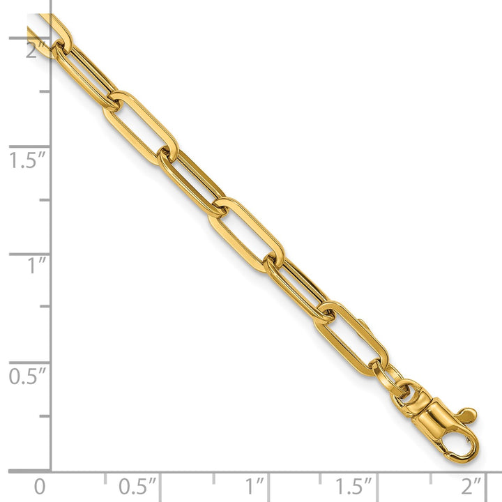 Gold 4mm Paperclip Bracelet, 7.5"