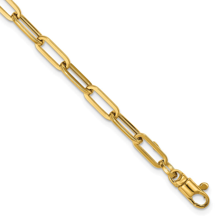 Gold 4mm Paperclip Bracelet, 7.5"