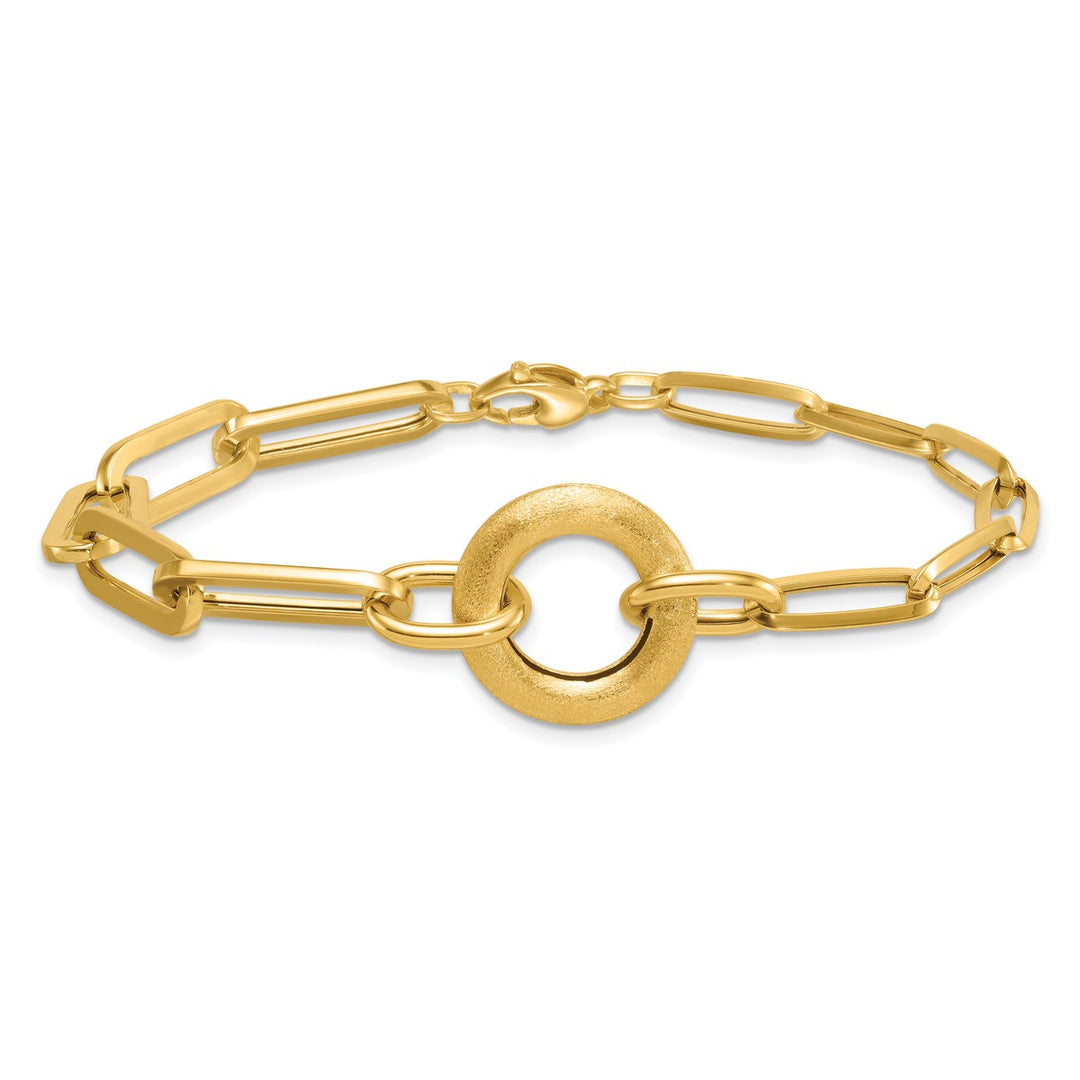 Gold 7.4mm Paperclip Bracelet, 8