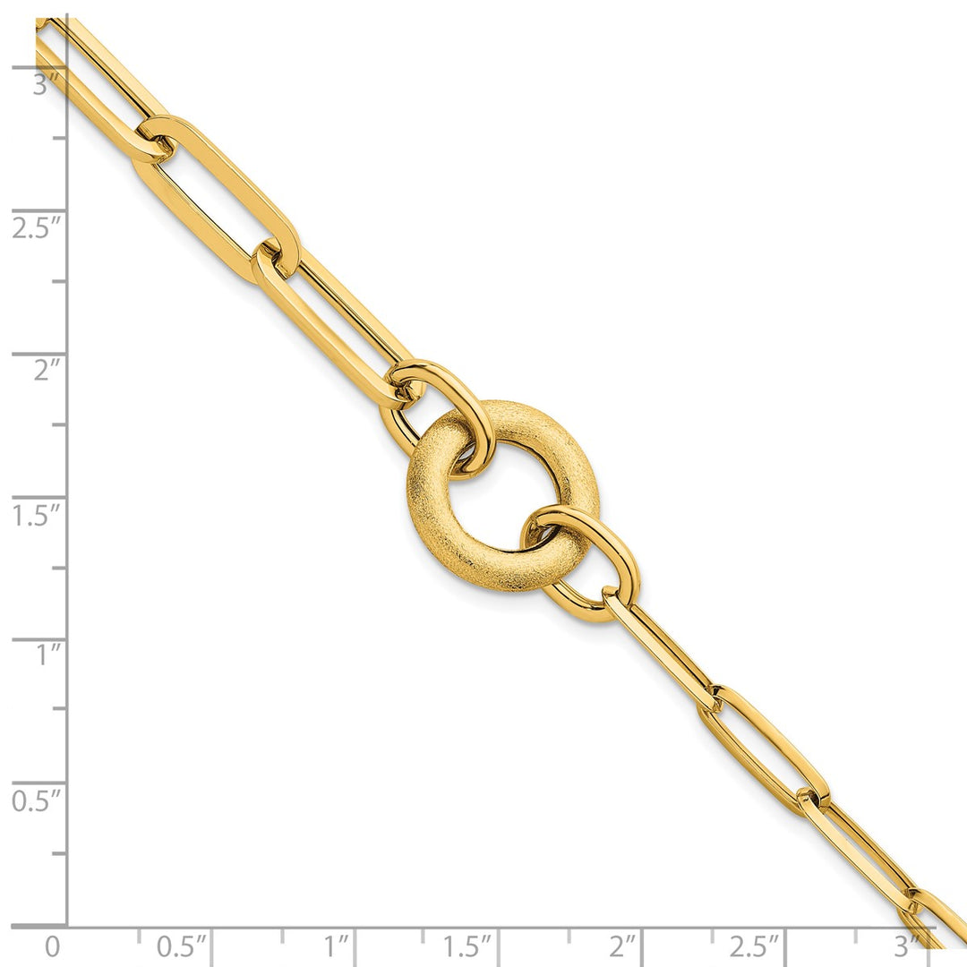 Gold 7.4mm Paperclip Bracelet, 8