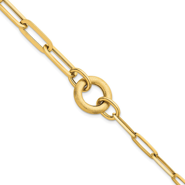 Gold 7.4mm Paperclip Bracelet, 8"