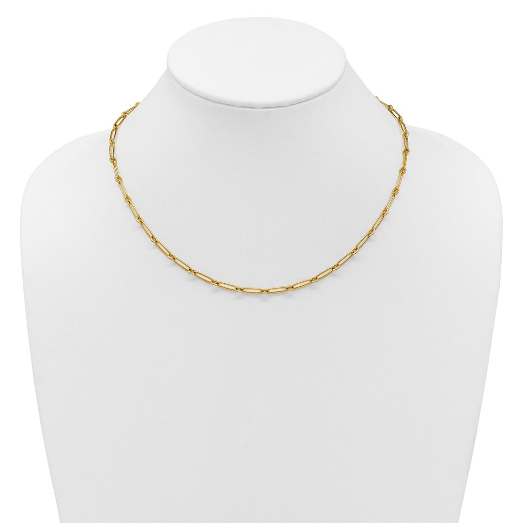 Gold 3.75mm Paperclip Necklace, 18