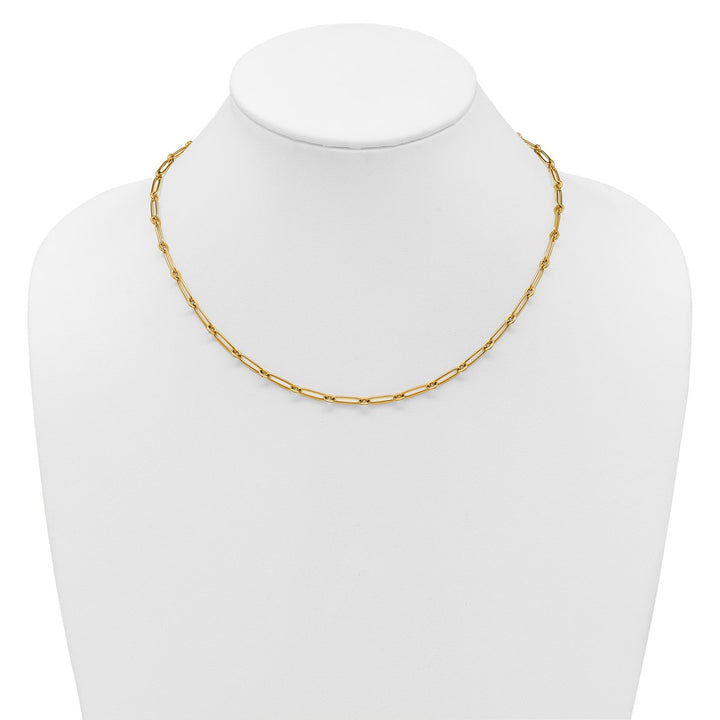 Gold 3.75mm Paperclip Necklace, 18"