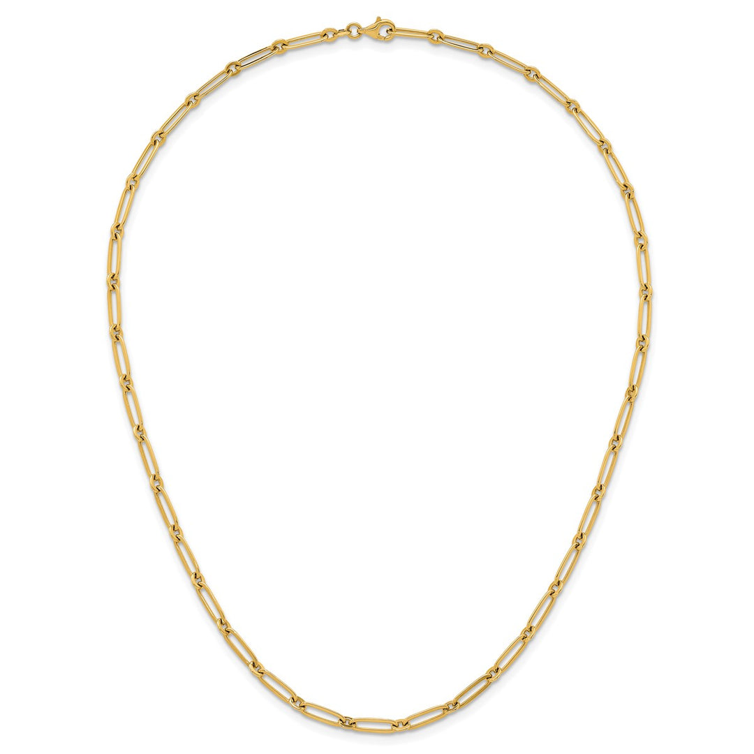 Gold 3.75mm Paperclip Necklace, 18