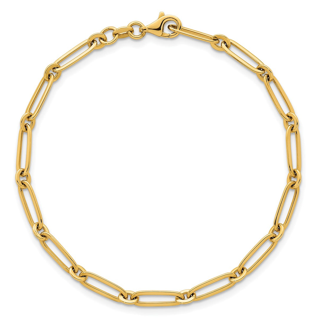 Gold 3.75mm Paperclip Bracelet, 7.25