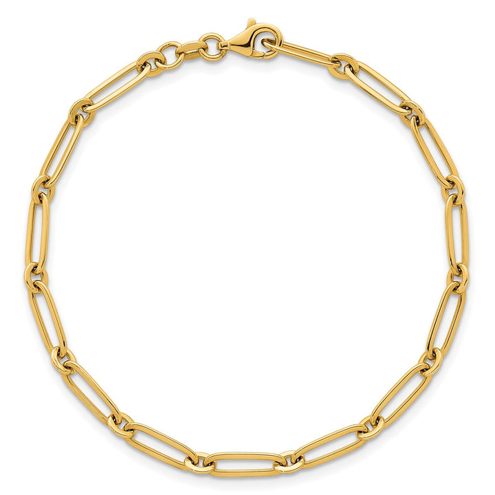 Gold 3.75mm Paperclip Bracelet, 7.25"