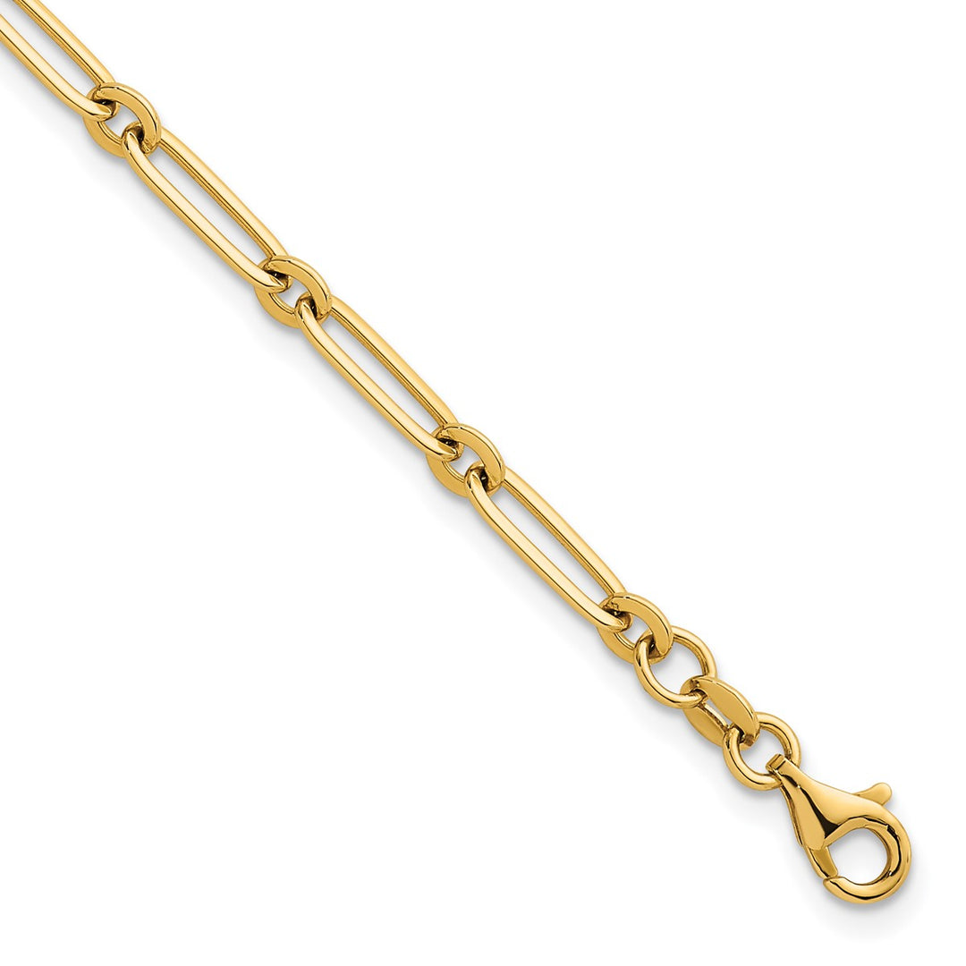 Gold 3.75mm Paperclip Bracelet, 7.25"