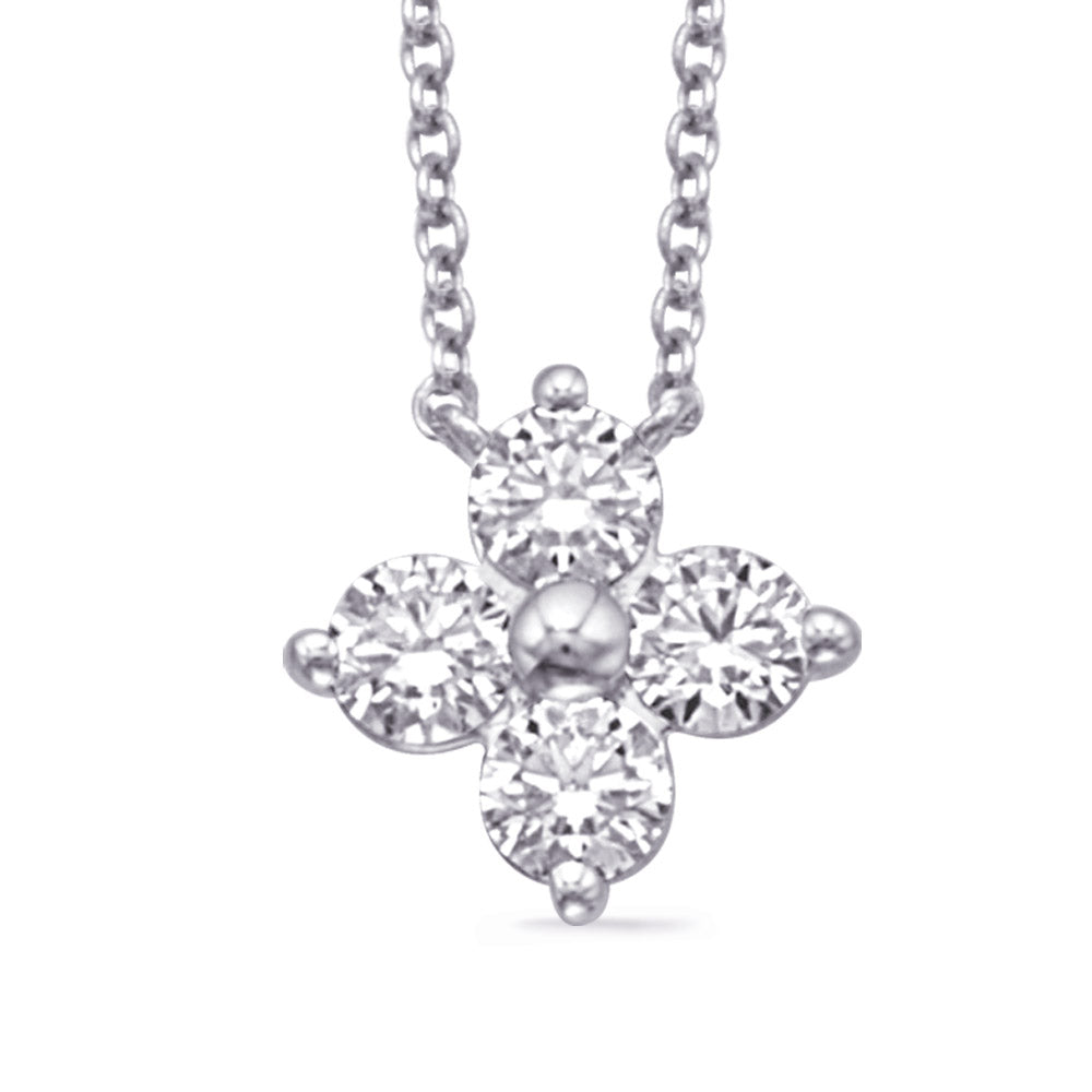 Diamond Floral Inspired Necklace - View 1