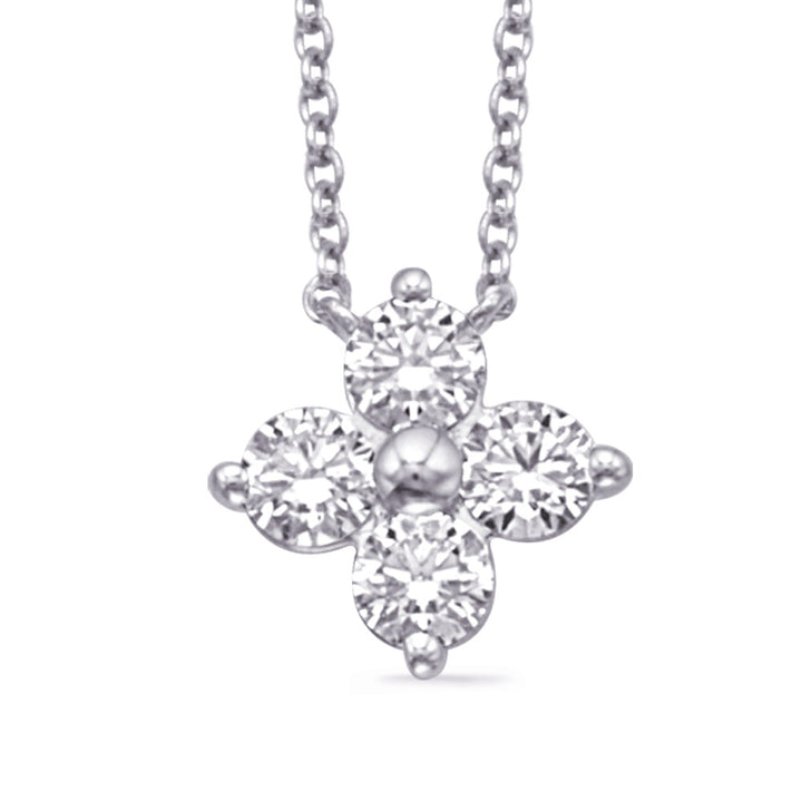 Diamond Floral Inspired Necklace - View 1