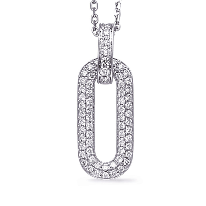 Modern Pave Set Diamond Necklace