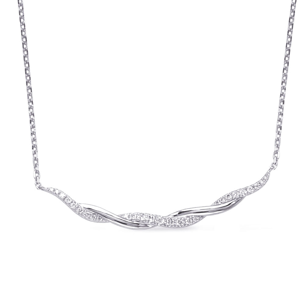 Classic Twist Design Diamond Necklace - View 1