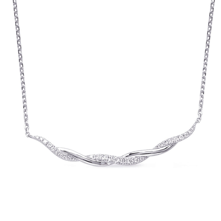 Classic Twist Design Diamond Necklace - View 1