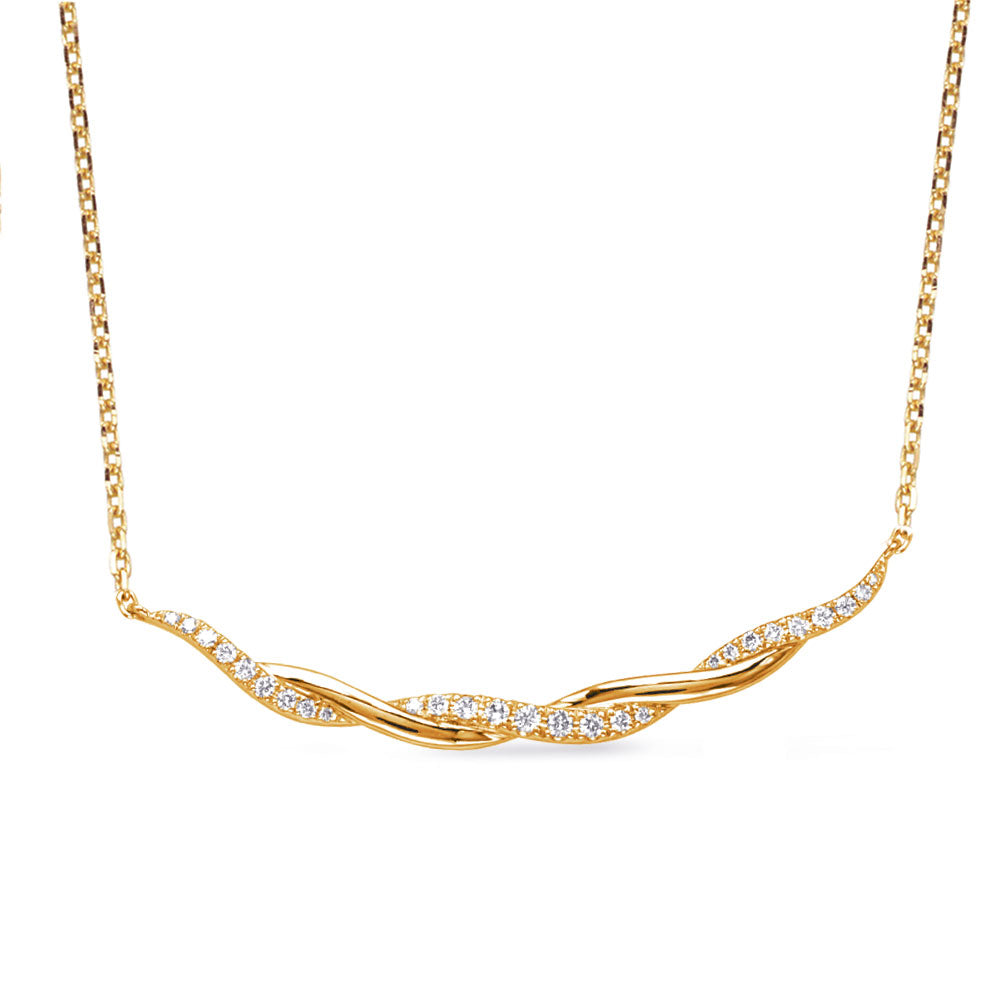 Classic Twist Design Diamond Necklace - View 2