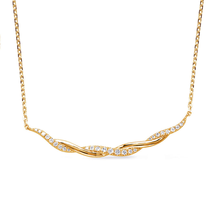 Classic Twist Design Diamond Necklace - View 2
