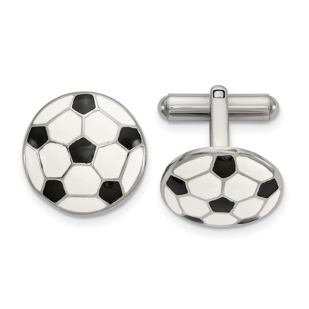 Enameled Soccer Ball Cufflinks