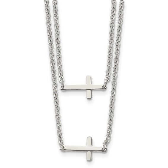 MULTI LAYER CROSS NECKLACE