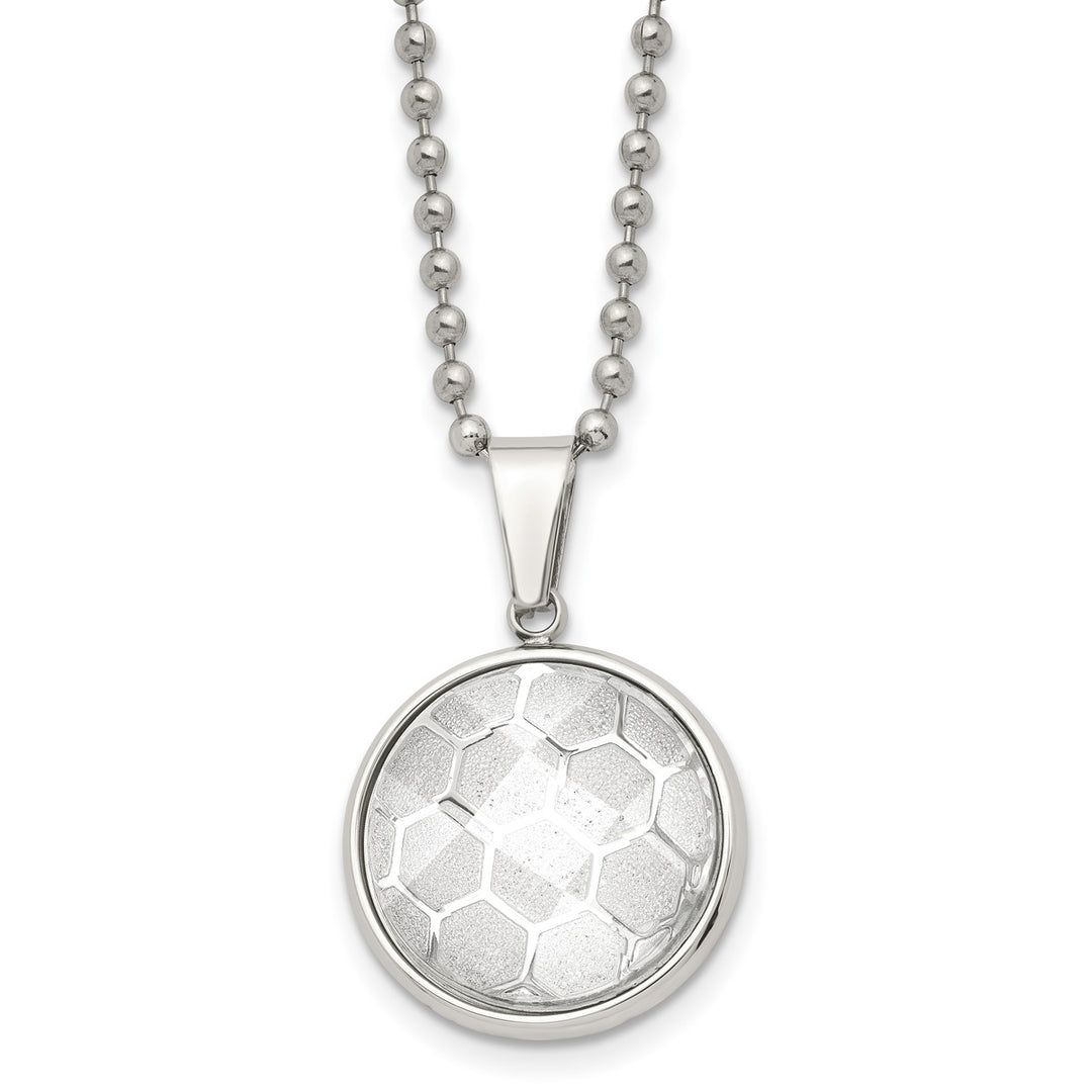 Soccer Ball Pendant on Ball Chain Necklace