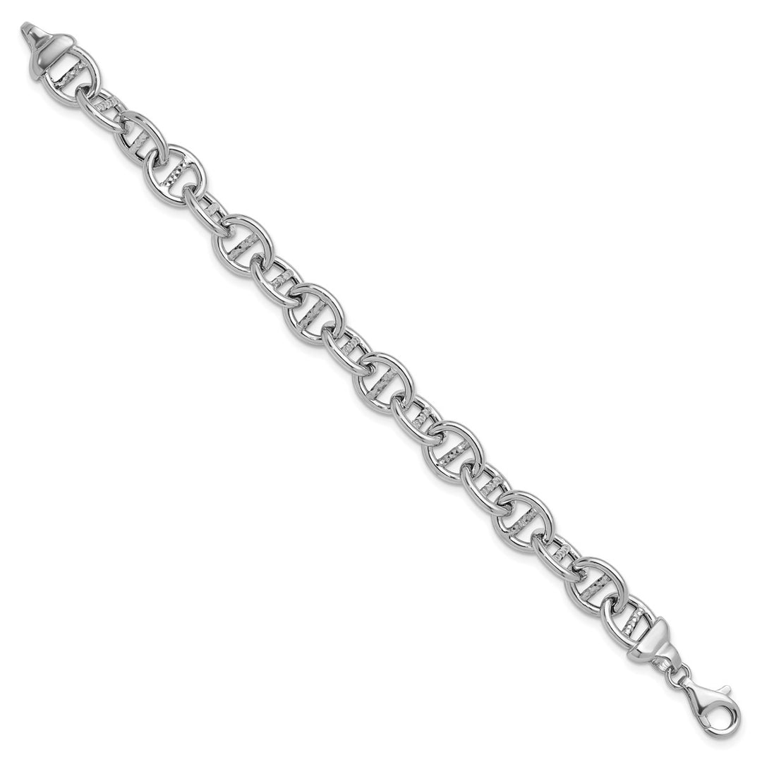 Sterling Silver 11.8mm Anchor Bracelet, 8