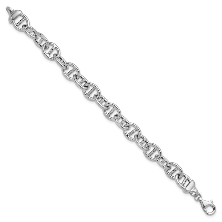 Sterling Silver 11.8mm Anchor Bracelet, 8"