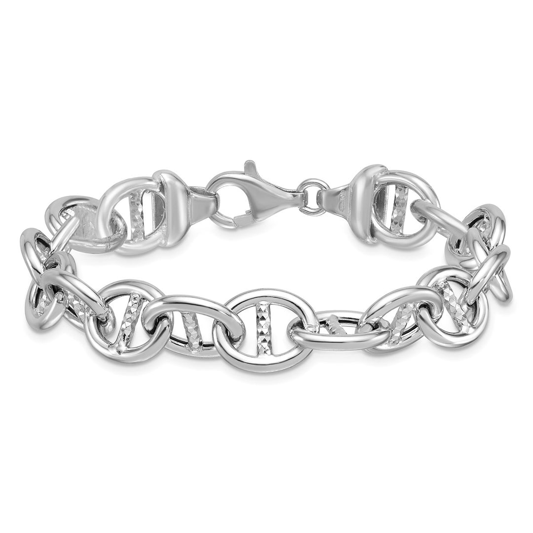 Sterling Silver 11.8mm Anchor Bracelet, 8