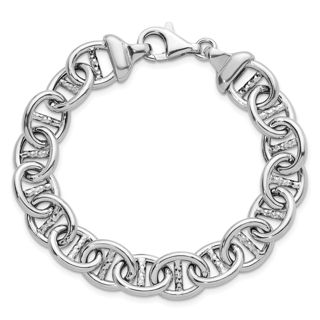 Sterling Silver 11.8mm Anchor Bracelet, 8