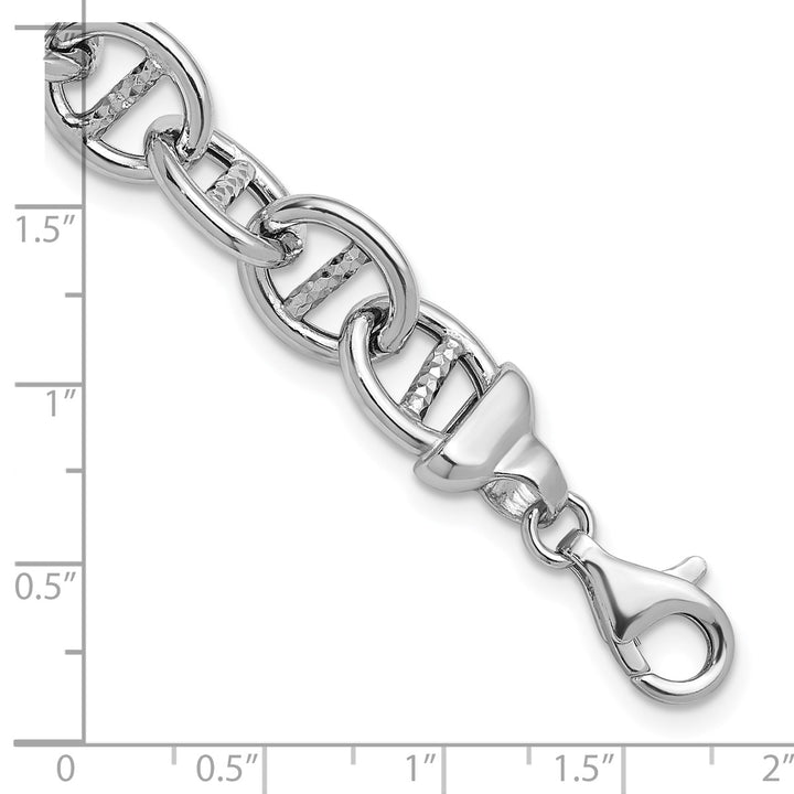 Sterling Silver 11.8mm Anchor Bracelet, 8"
