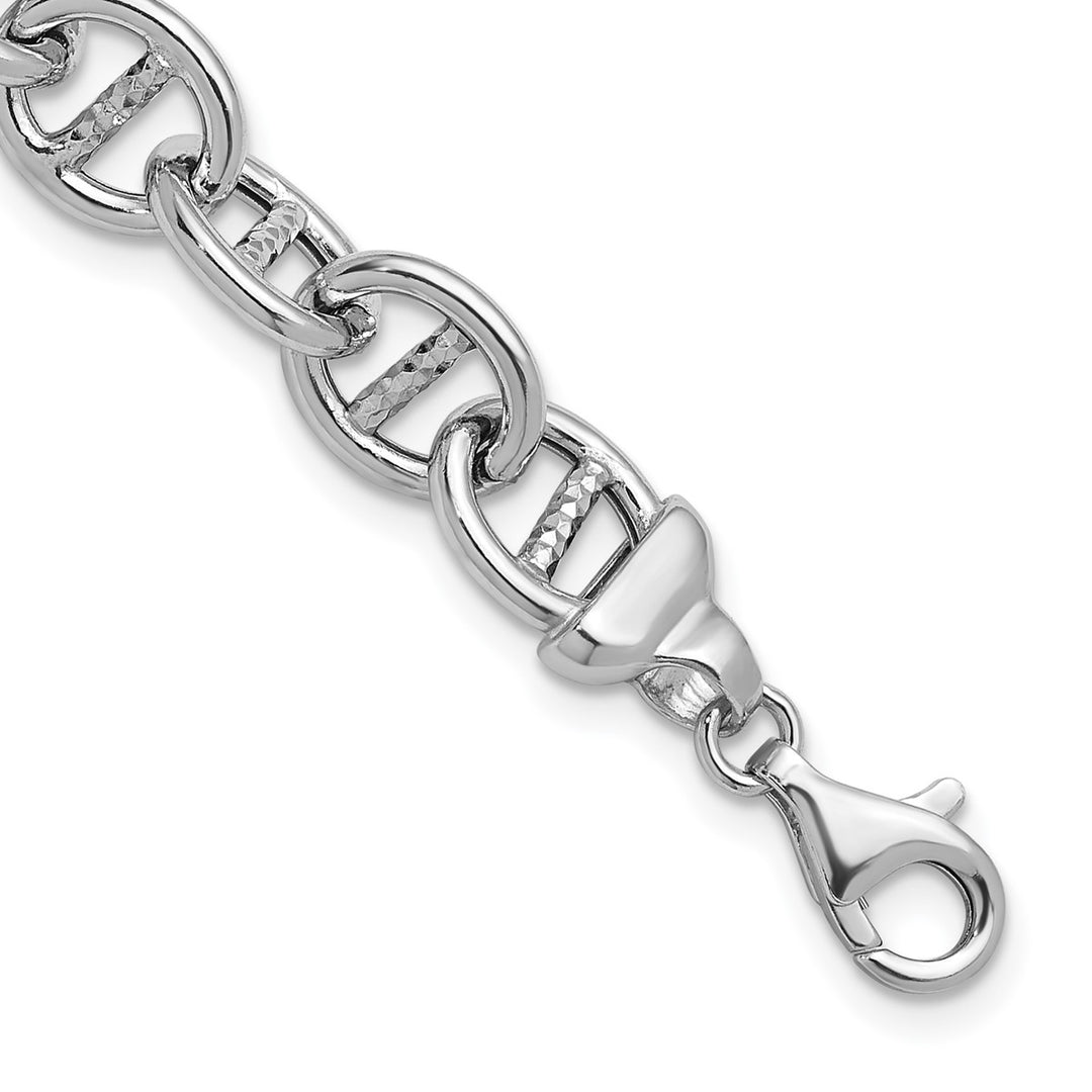 Sterling Silver 11.8mm Anchor Bracelet, 8"