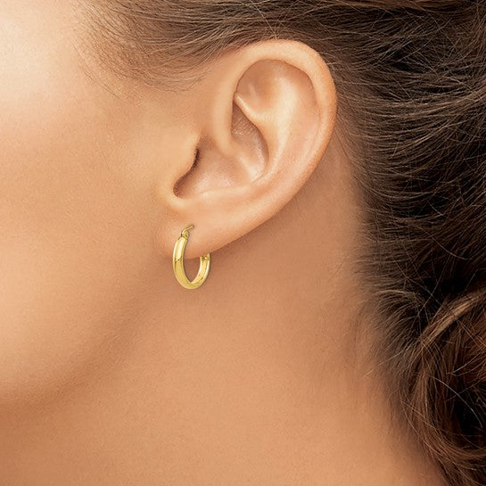 14K Gold Classic Polished Hoop Earrings
