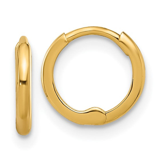 14K Yellow Gold Classic Huggie Hoop Earrings