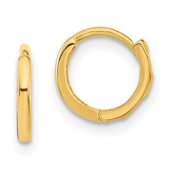 14K Yellow Gold Classic Huggie Hoop Earrings