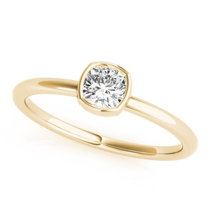 Bezel Set Solitaire Cushion Cut Ring - Engagement Ring - Design Jewellers Edmonton