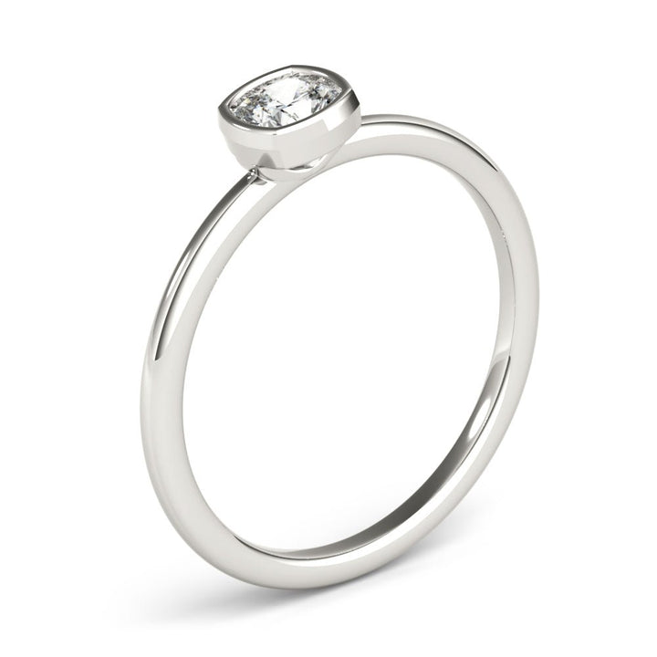 Bezel Set Solitaire Cushion Cut Ring - Engagement Ring - Design Jewellers Edmonton