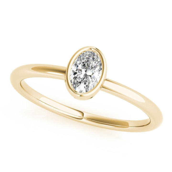 Bezel Set Solitaire Oval Engagement Ring - Engagement Ring - Design Jewellers Edmonton