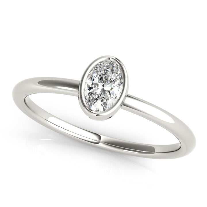 Bezel Set Solitaire Oval Engagement Ring - Engagement Ring - Design Jewellers Edmonton