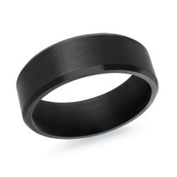 Black Tantalum Satin Finish Band - 7mm Width - Alternative Metal Bands - Design Jewellers Edmonton