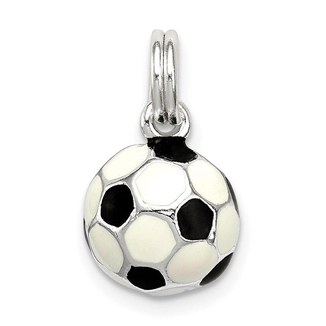 Black & White Enameled Soccer Ball Charm