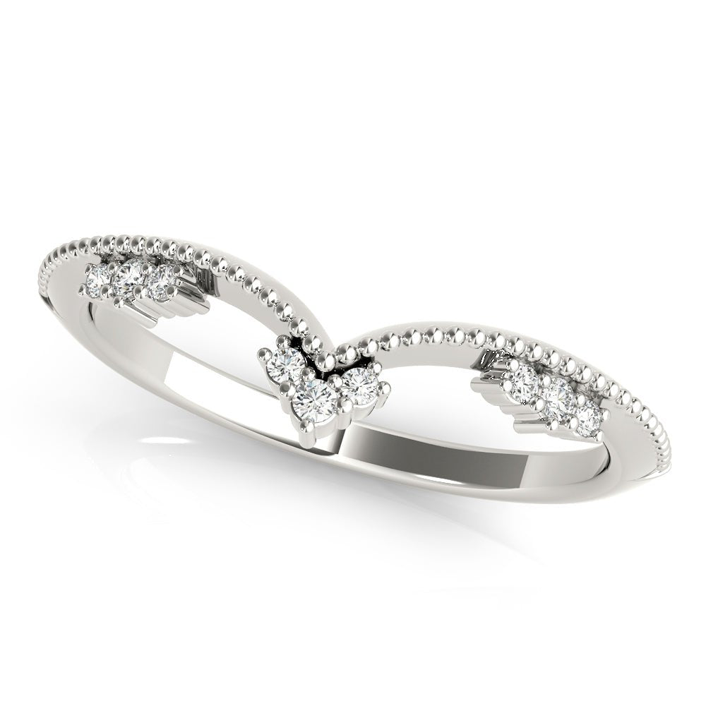 Chevron Milgrain Diamond Wedding Band - Wedding Band - Design Jewellers Edmonton