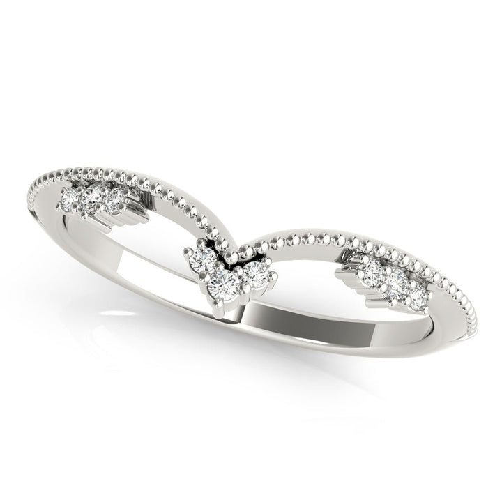 Chevron Milgrain Diamond Wedding Band - Wedding Band - Design Jewellers Edmonton