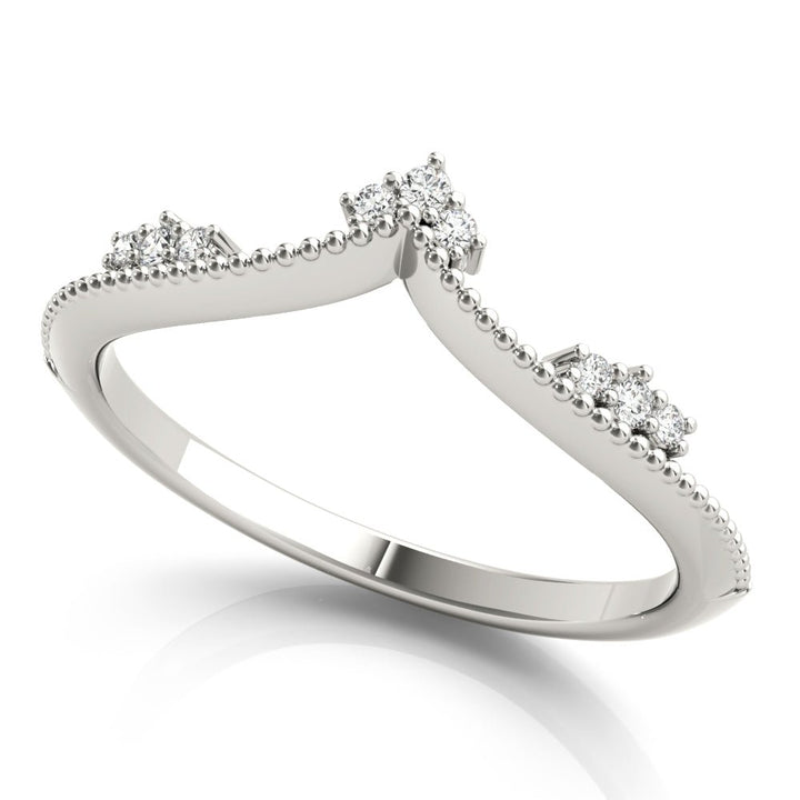 Chevron Milgrain Diamond Wedding Band - Wedding Band - Design Jewellers Edmonton