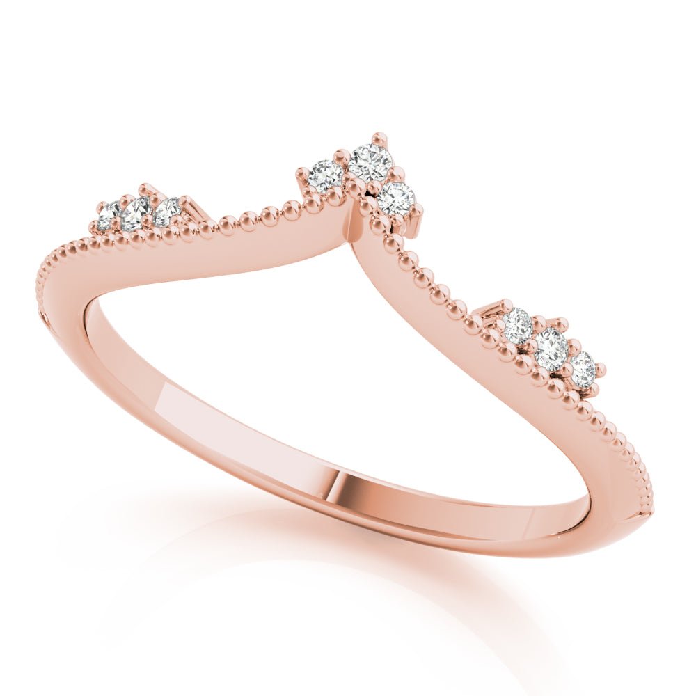 Chevron Milgrain Diamond Wedding Band - Wedding Band - Design Jewellers Edmonton