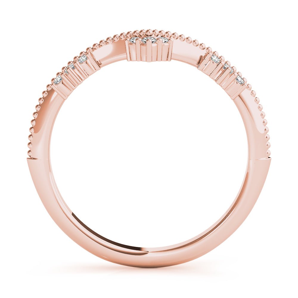 Chevron Milgrain Diamond Wedding Band - Wedding Band - Design Jewellers Edmonton