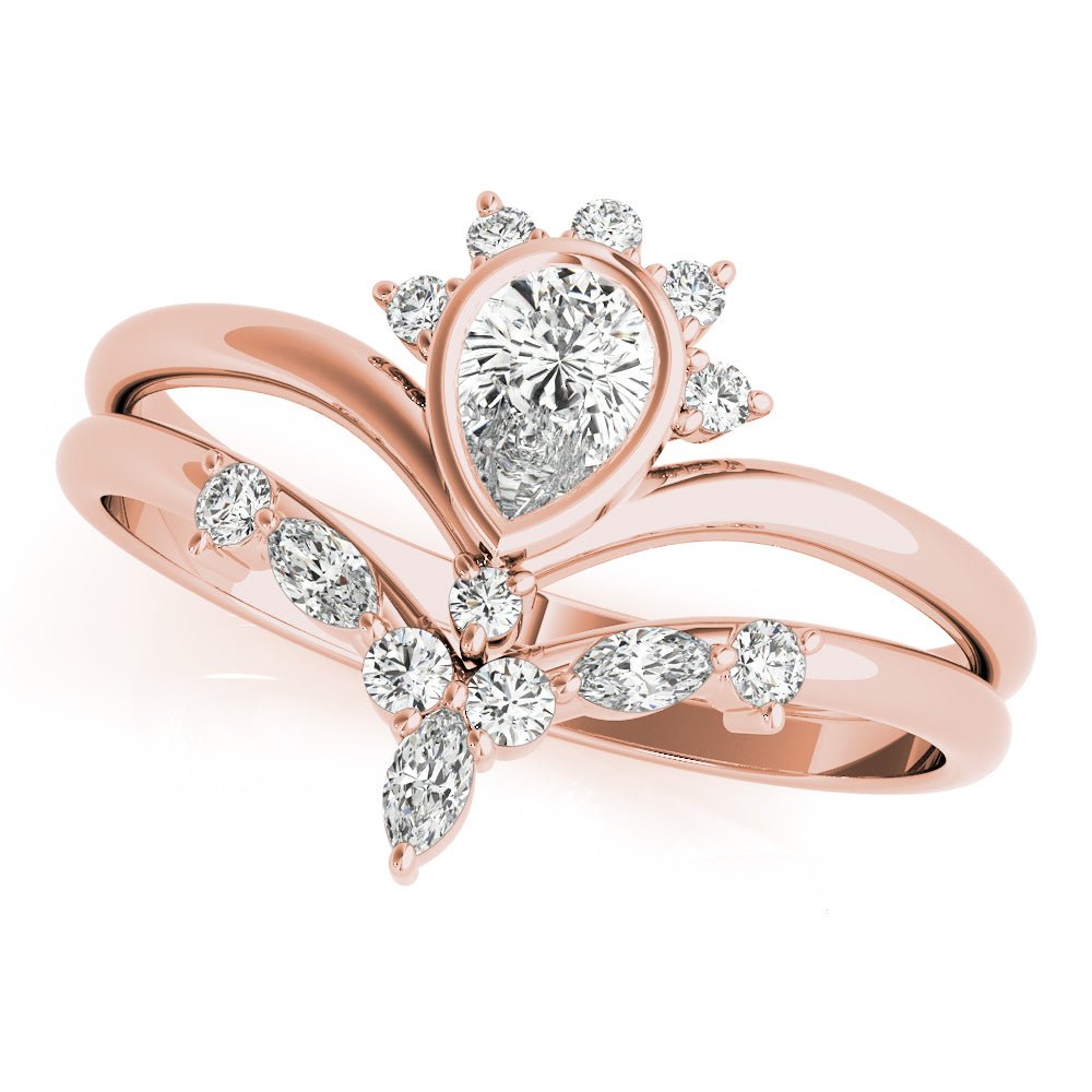 Chevron With Pear Shape Center Ring - Fashion Ring - Design Jewellers Edmonton