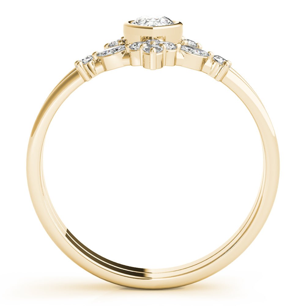 Chevron With Pear Shape Center Ring - Fashion Ring - Design Jewellers Edmonton