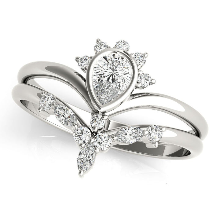 Chevron With Pear Shape Center Ring - Fashion Ring - Design Jewellers Edmonton