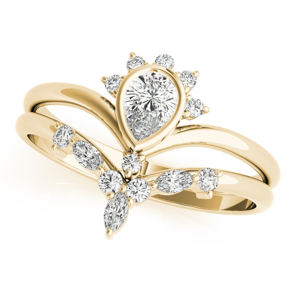 Chevron With Pear Shape Center Ring - Fashion Ring - Design Jewellers Edmonton