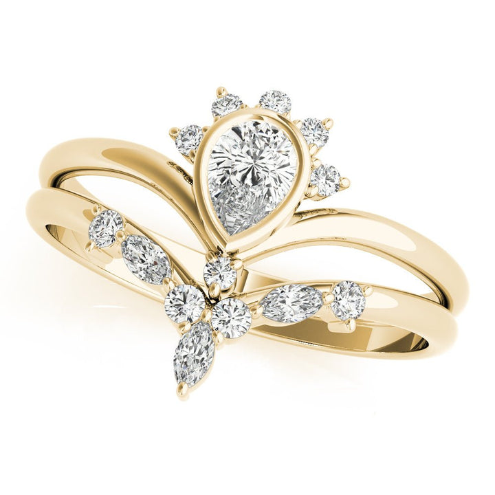 Chevron With Pear Shape Center Ring - Fashion Ring - Design Jewellers Edmonton