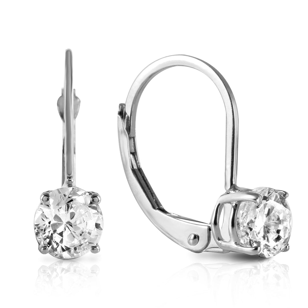 Classic 14K Gold Round Diamond Lever-Back Earrings