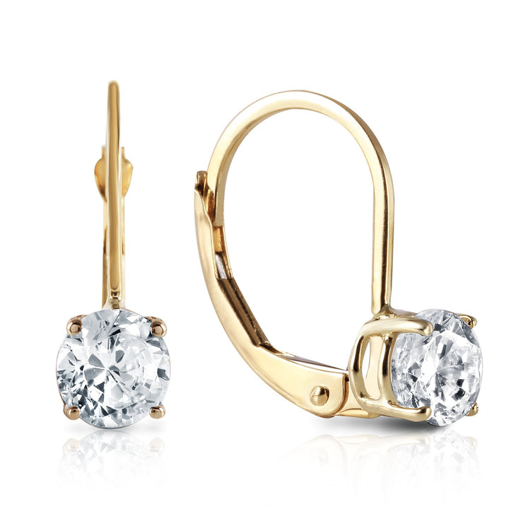 Classic 14K Gold Round Diamond Lever - Back Earrings - Design Jewellers Edmonton