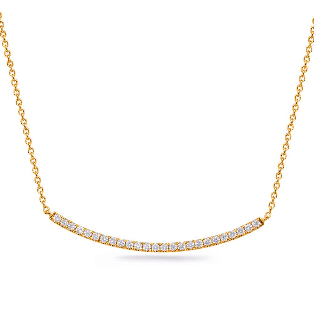 Classic Curved Bar Shape Diamond Necklace - Design Jewellers Edmonton