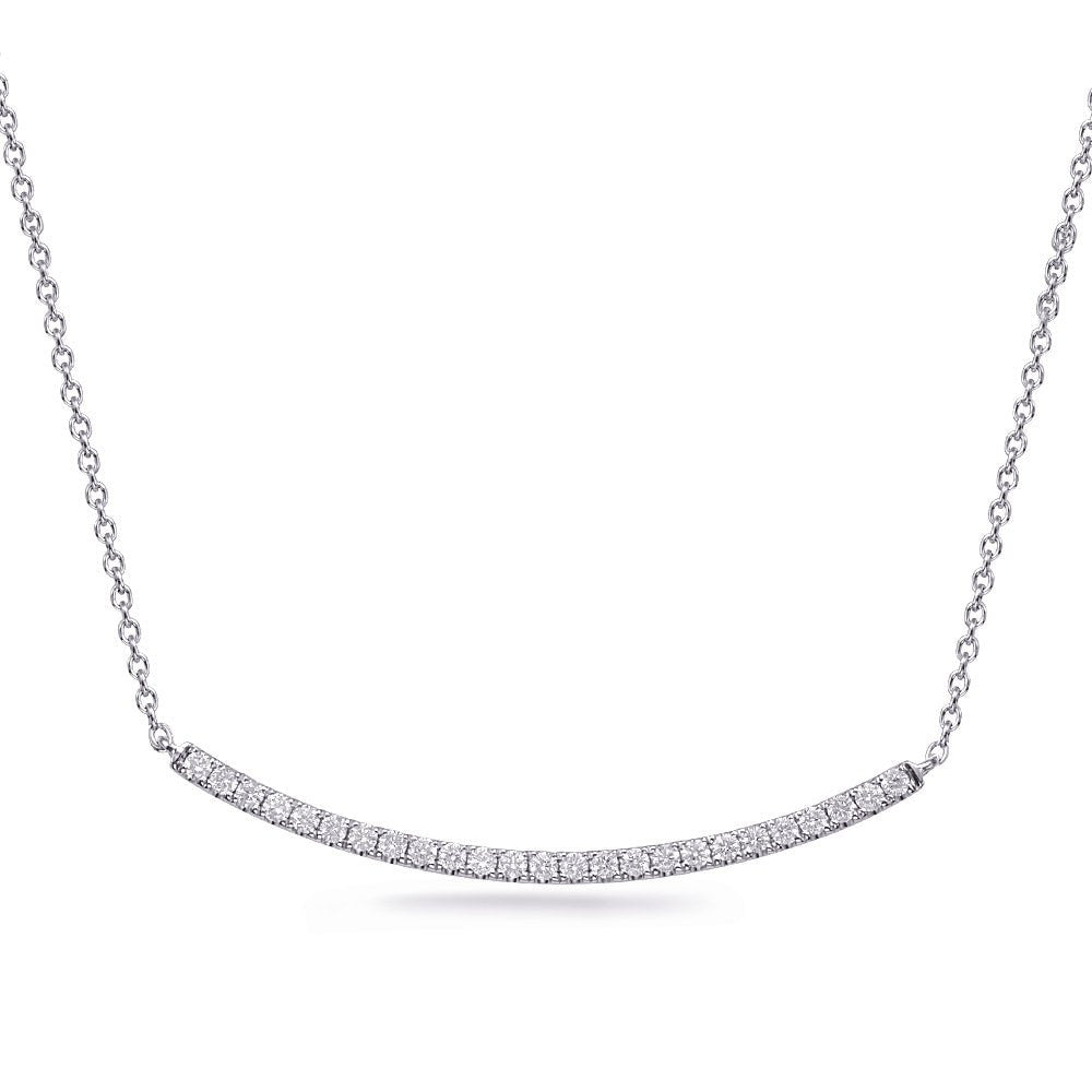 Classic Curved Bar Shape Diamond Necklace - Design Jewellers Edmonton